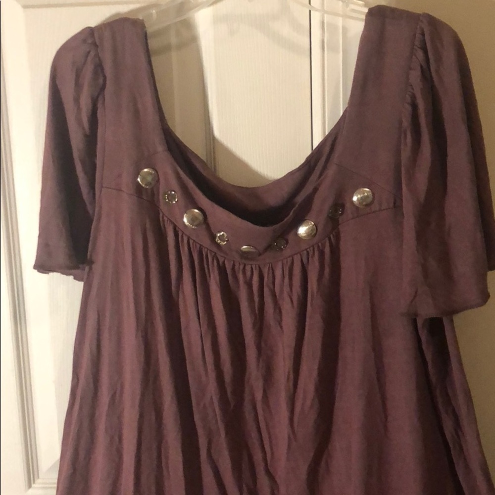 Purple dress shirt.